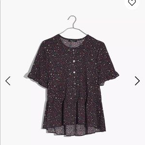 Madewell ruffle hem top in starry night